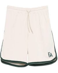 Emporio Armani - Embroidered Trim Shorts - Lyst