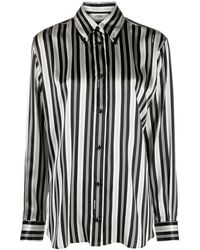 Fendi - Striped Satin Silk Shirt - Lyst