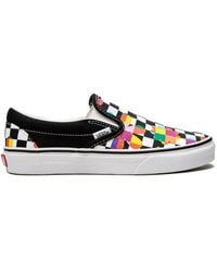 Vans - Classic Slip-On "Floral Checkerboard" Sneakers - Lyst
