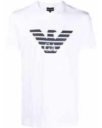 Emporio Armani - Camiseta con logo Eagle y cuello redondo - Lyst