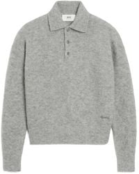 Ami Paris - Langärmeliges Ami Poloshirt - Lyst