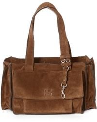 Miu Miu - Utilitaire Suede Shoulder Bag - Lyst