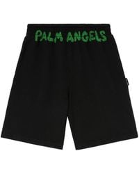 Palm Angels - Short de sport en coton à logo imprimé - Lyst