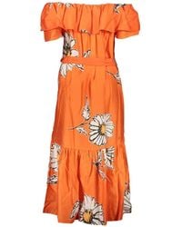 Desigual - Floral-Print Tiered Midi Dress - Lyst