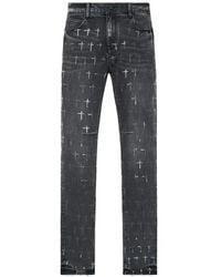 RTA - Bryant Cross-Print Denim Jeans - Lyst