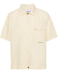 Stone Island - Logo-embroidered Button-up Shirt - Lyst