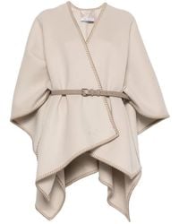 Max Mara - Colomba Belted Blanket-Stitch Poncho - Lyst