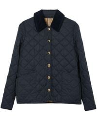 Burberry - Corduroy Collar Diamond Quilted Jacket - Lyst