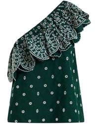 Essentiel Antwerp - Embroidered Ruffled Blouse - Lyst