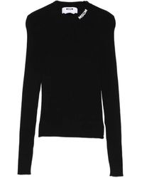 MSGM - Geribbelde Trui Met Logodetail - Lyst