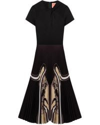 La DoubleJ - Chignon Pleated Short-Sleeved Dress - Lyst