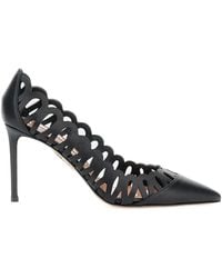 Aquazzura - 85Mm Perforated Leather Pumps - Lyst