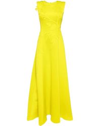 Saiid Kobeisy - Floral-Embroidered Neoprene Gown - Lyst