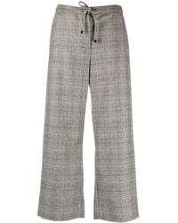 Max Mara - Houndstooth Tailored Cropped Trousers - Lyst