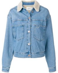Étoile Isabel Marant Fur Collar Denim Jacket - Blue