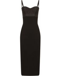 Dolce & Gabbana - Cut-Out Bustier Midi-Dress - Lyst