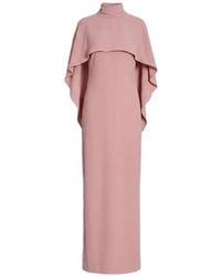Alberta Ferretti - Cape-Overlay Tie-Back Maxi Dress - Lyst