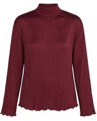 Vince - Crinkled-Finish High-Neck Top - Lyst