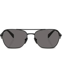Prada - Triangle-Logo Pilot Sunglasses - Lyst