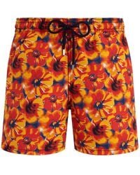 Vilebrequin - Drawstring Floral-Print Swim Shorts - Lyst
