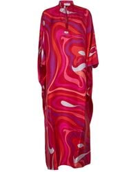 Emilio Pucci - Vestido midi de seda - Lyst
