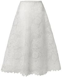 Carolina Herrera - Hydrangea Lace Midi Skirt - Lyst