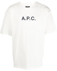 A.P.C. - Logo-Print Cotton T-Shirt - Lyst