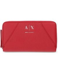 ARMANI EXCHANGE - Logo-Plaque Pebbled Wallet - Lyst