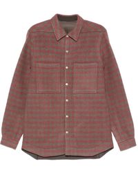 Rick Owens - Camisa a cuadros con bolsillo de parche - Lyst