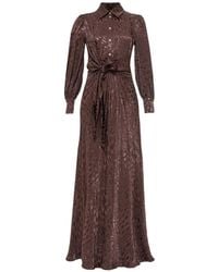 Nissa - Leopard Print Viscose-Blend Midi Dress - Lyst