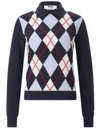 MSGM - Pullover Mit Argyle-Muster - Lyst