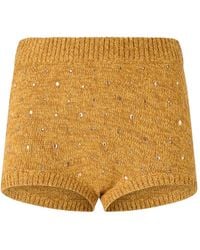 Pinko - Fully Rhinestoned Wool-Blend Shorts - Lyst