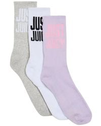 Juicy Couture - Logo-Intarsia Ribbed Socks (Set Of Three) - Lyst