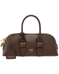 Pinko - Leather Top-Handle Tote Bag - Lyst