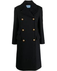 Prada - Virgin Wool Double-Breasted Coat - Lyst