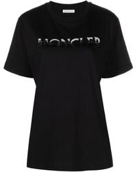 Moncler - T-Shirt mit Pailletten - Lyst