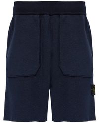 Stone Island - Pantalones Cortos De Canalé Compacto 5200002 De Algodón Orgánico Y Nylon - Lyst