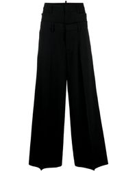 DSquared² - Layered Wide-leg Virgin-wool Trousers - Lyst
