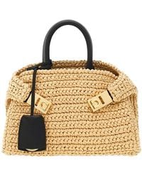 Ferragamo - Hug ラフィア ミニバッグ - Lyst