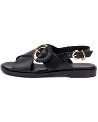 Frau - Sandales En Cuir À Boucle En Raphia - Lyst