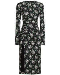 Dolce & Gabbana - Geranium Bouquets-Print Charmeuse Dress - Lyst