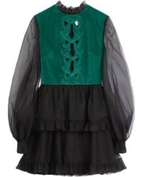 Valentino Garavani - Organza Mini-Jurk Met Borduurwerk - Lyst