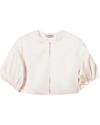 Twinset - Duchess-Satin Puff-Sleeve Jacket - Lyst