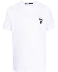 Karl Lagerfeld - T-Shirt mit Logo-Patch - Lyst