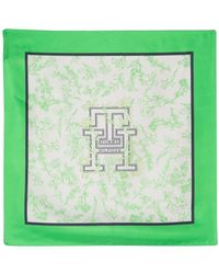 Tommy Hilfiger - Logo Printed Silk Scarf - Lyst