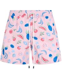 Fedeli - Fruit-Print Drawstring Swim Shorts - Lyst