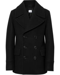 Burberry Wool Blend Pea Coat - Black