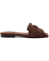 DONNARì - Fringed Square Toe Sandals - Lyst