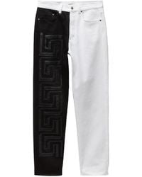 Versace - Vaqueros Rectos Con Diseño Bordado - Lyst