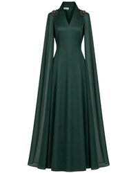 Baruni - Diala Embellished Cape-Sleeve Maxi Dress - Lyst
